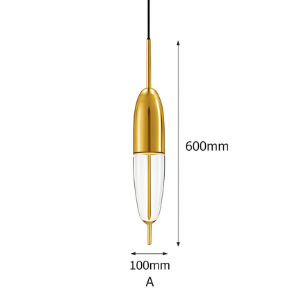 Suspension en verre bleu forme goutte au design moderne — LZ4X9M