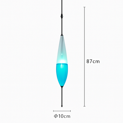 Suspension en verre bleu forme goutte au design moderne — LZ4X9M