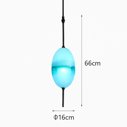 Suspension en verre bleu forme goutte au design moderne — LZ4X9M