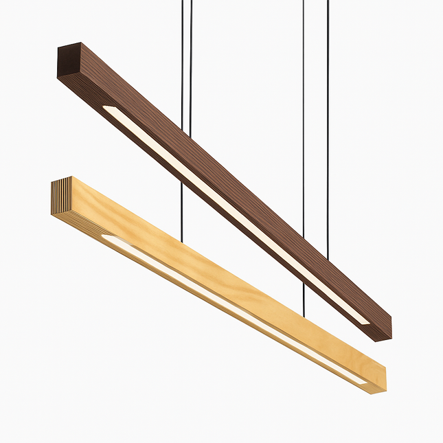 Suspension LED moderne allongée en bois — LZ4X9P2
