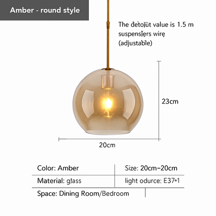 Suspension en verre au design nordique pour intérieur élégant — LZ4G7Q2N