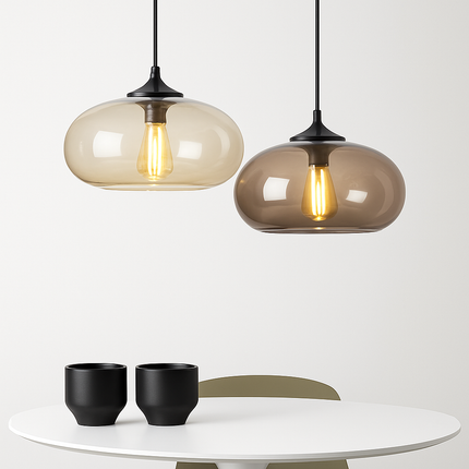 Suspension ovale en verre design Ball — LZ4X9P