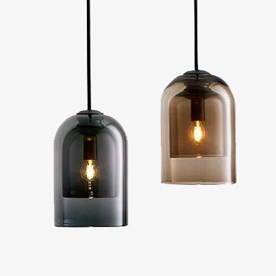 Suspension design en verre fumé arrondi — LZ4X9P