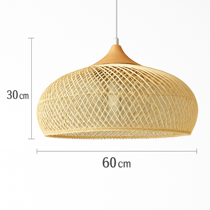Suspension vintage en rotin artisanale — LZ4X9P