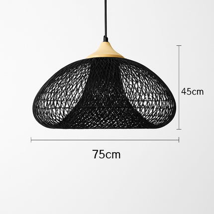 Suspension vintage en rotin artisanale — LZ4X9P
