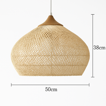 Suspension vintage en rotin artisanale — LZ4X9P