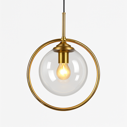 Suspension design boule en verre fumé avec LED dorée — LZ4P9X
