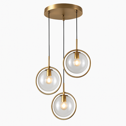 Suspension design boule en verre fumé avec LED dorée — LZ4P9X