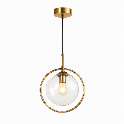 Suspension design boule en verre fumé avec LED dorée — LZ4P9X