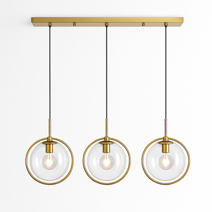 Suspension design boule en verre fumé avec LED dorée — LZ4P9X