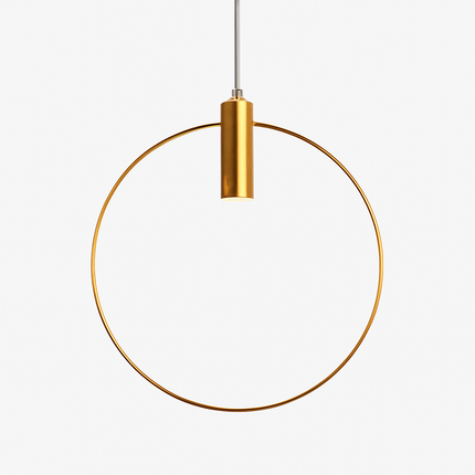 Suspension dorée à LED en forme de rond