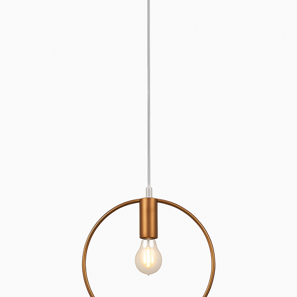 Suspension dorée à LED en forme de rond