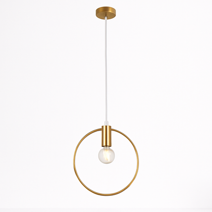 Suspension dorée à LED en forme de rond