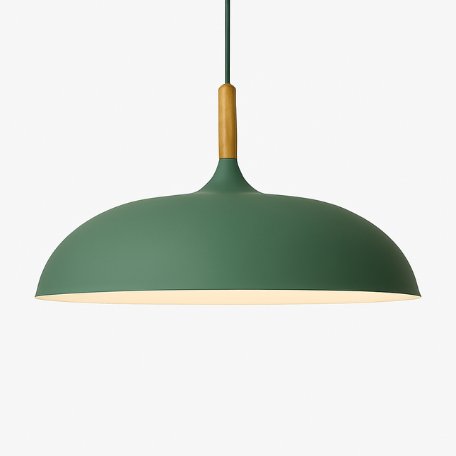 Suspension en aluminium coloré avec tige en bois — LZ4X9P2