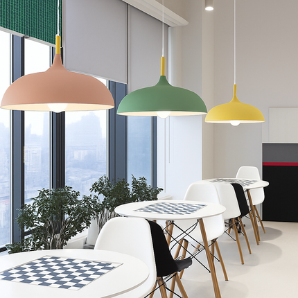 Suspension en aluminium coloré avec tige en bois — LZ4X9P2