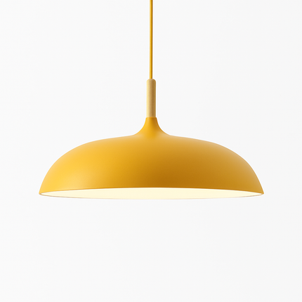 Suspension en aluminium coloré avec tige en bois — LZ4X9P2