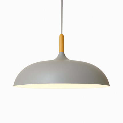 Suspension en aluminium coloré avec tige en bois — LZ4X9P2