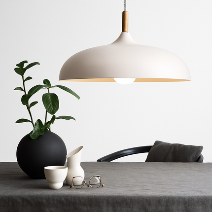 Suspension en aluminium coloré avec tige en bois — LZ4X9P2