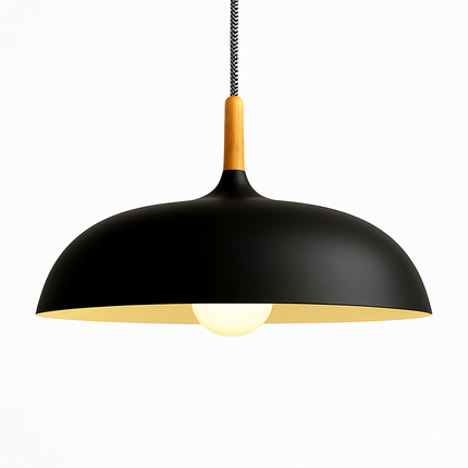 Suspension en aluminium coloré avec tige en bois — LZ4X9P2