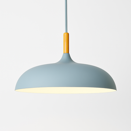 Suspension en aluminium coloré avec tige en bois — LZ4X9P2