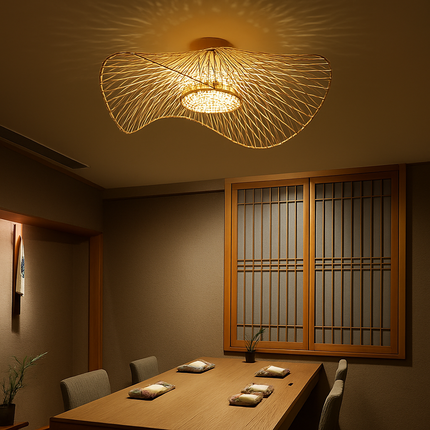 Suspension japonaise en bambou pour salle à manger E27 — LZ4X9P2Q
