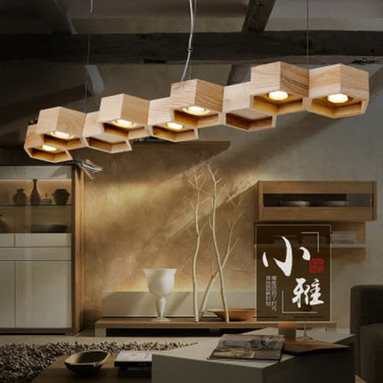 Suspension design nid d’abeille en bois et acrylique pour intérieur — LZ4X9Q7B