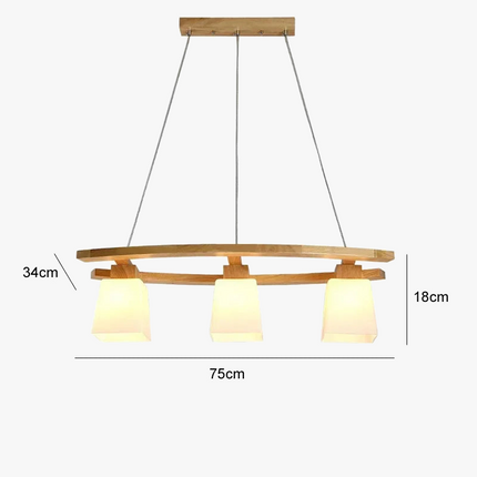 Suspension LED en bois au design japonais moderne — LZ4X9T2