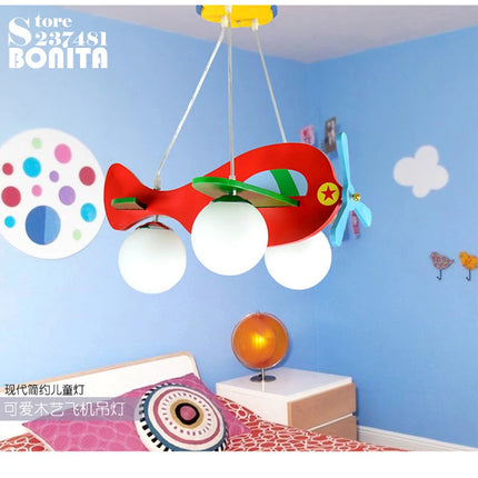 Suspension en bois et verre motif avion pour enfants — LZ4X9M