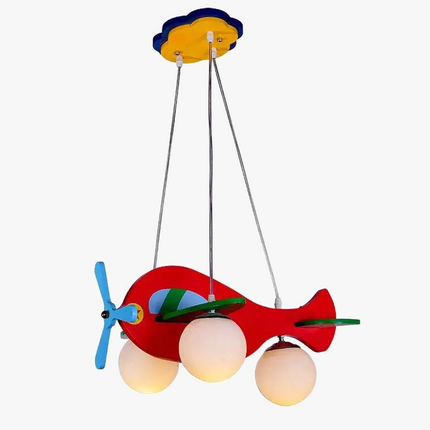 Suspension en bois et verre motif avion pour enfants — LZ4X9M