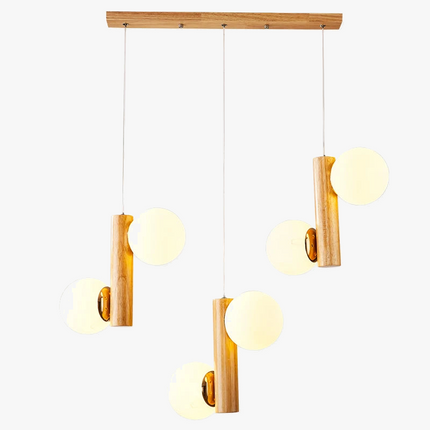 Suspension en bois et verre au design moderne pour restaurant — LZ4X9TQ
