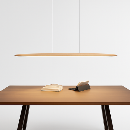 Suspension LED linéaire en bois pour îlot de cuisine et salon — LZ4X9P