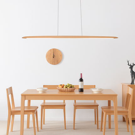 Suspension LED linéaire en bois pour îlot de cuisine et salon — LZ4X9P