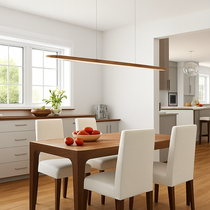 Suspension LED linéaire en bois pour îlot de cuisine et salon — LZ4X9P