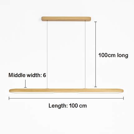 Suspension LED linéaire en bois pour îlot de cuisine et salon — LZ4X9P