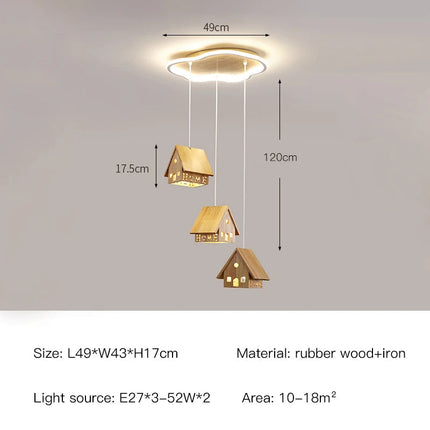 Suspension en bois massif au design créatif pour chambre d’enfant — LZ4XJ9