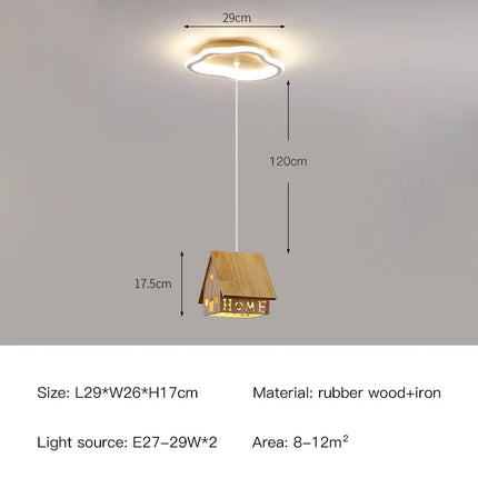 Suspension en bois massif au design créatif pour chambre d’enfant — LZ4XJ9