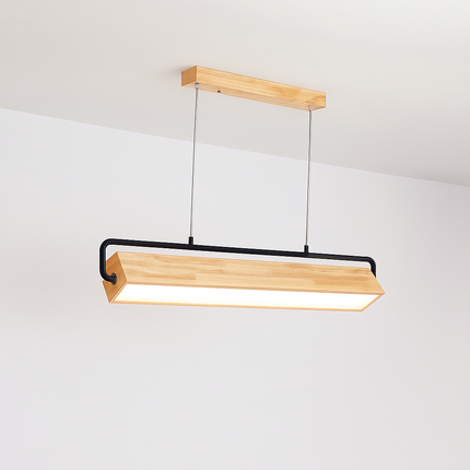 Suspension LED en bois style nordique pour salle à manger et café — LZ4X9M