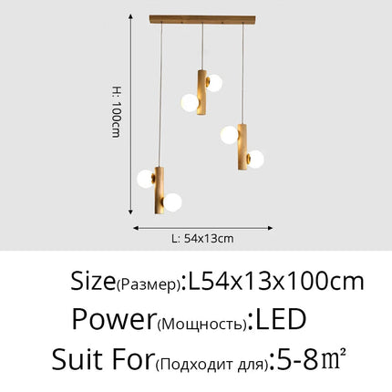 Suspension en bois au design post-moderne et simplicité lumineuse — LZ4XJ9