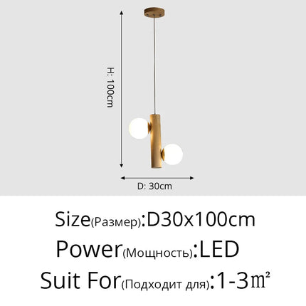 Suspension en bois au design post-moderne et simplicité lumineuse — LZ4XJ9