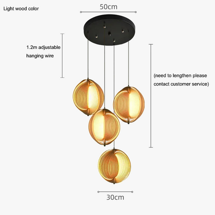 Suspension en bois style wabi sabi pour décoration intérieure moderne — LZ4X7Q9