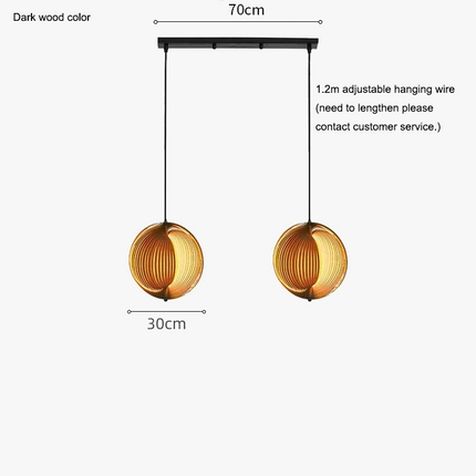 Suspension en bois style wabi sabi pour décoration intérieure moderne — LZ4X7Q9