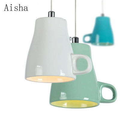 Suspension décorative en céramique avec motif tasse de thé et théière — LZ4P9XJ2
