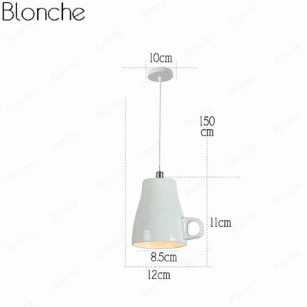 Suspension décorative en céramique avec motif tasse de thé et théière — LZ4P9XJ2