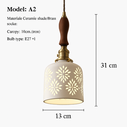 Suspension en céramique moderne à motif floral nordique — LZ4X9P