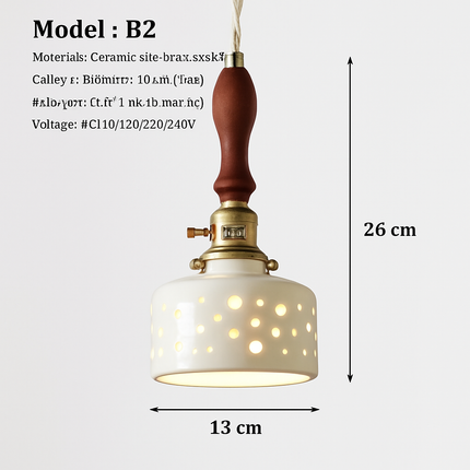 Suspension en céramique moderne à motif floral nordique — LZ4X9P