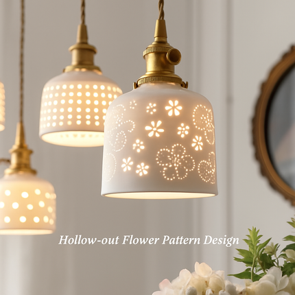 Suspension en céramique moderne à motif floral nordique — LZ4X9P