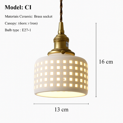 Suspension en céramique moderne à motif floral nordique — LZ4X9P
