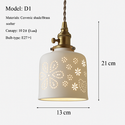 Suspension en céramique moderne à motif floral nordique — LZ4X9P