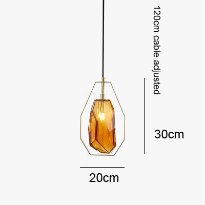 Suspension en cristal avec anneau métallique style nordique élégant — LZ4Q7M2