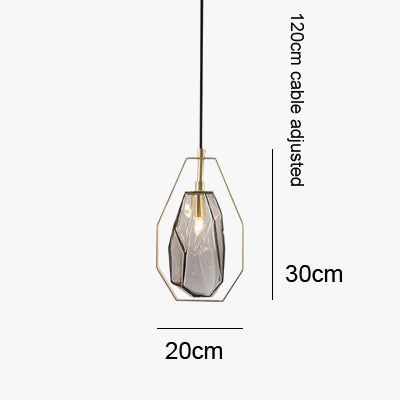 Suspension en cristal avec anneau métallique style nordique élégant — LZ4Q7M2